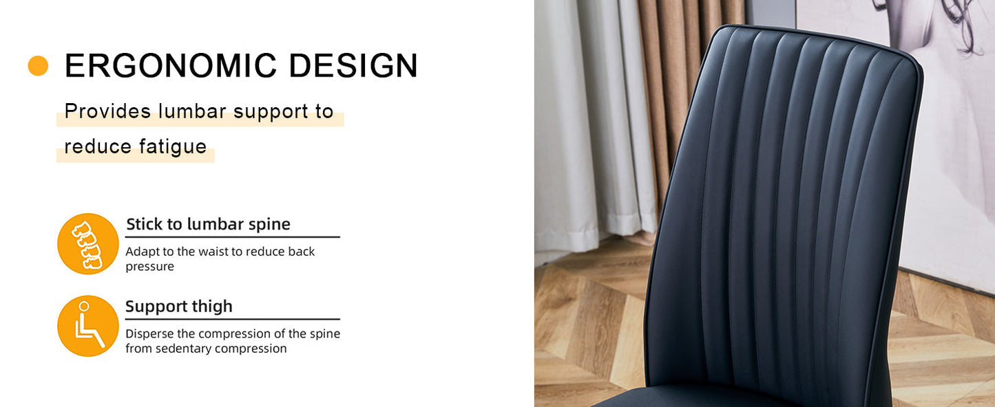 Set of 4 dining chairs, black dining chair set