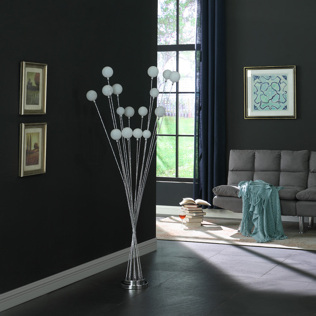 62" Silver 16 LED Novelty Floor Lamp