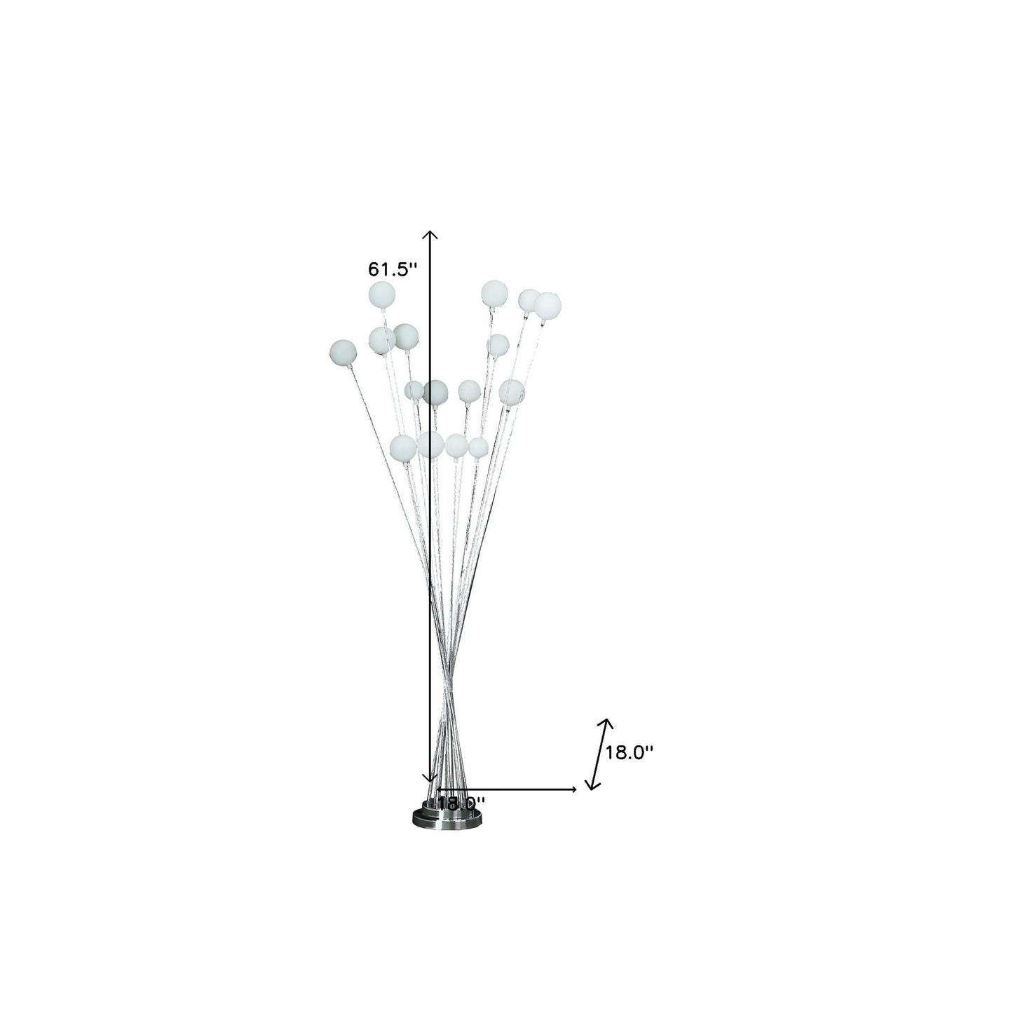 62" Silver 16 LED Novelty Floor Lamp
