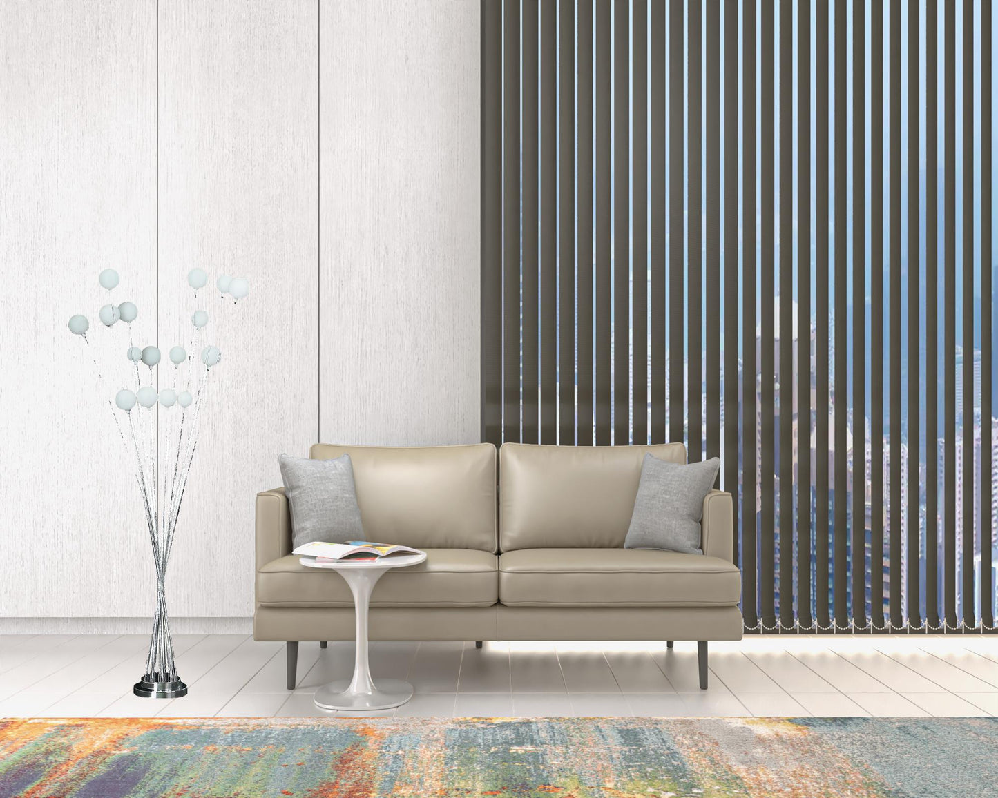62" Silver 16 LED Novelty Floor Lamp