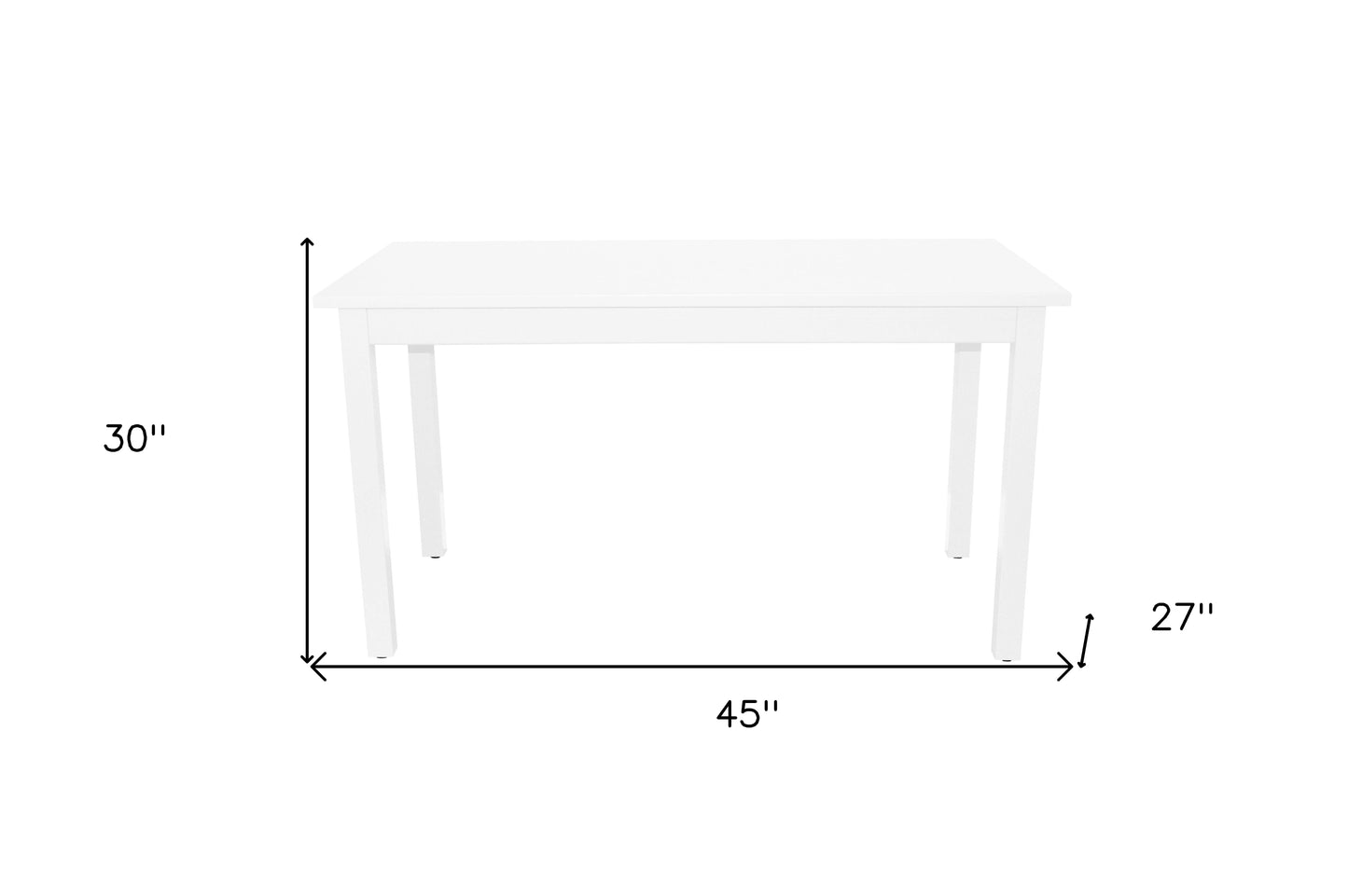 48" White Solid Wood Dining Table