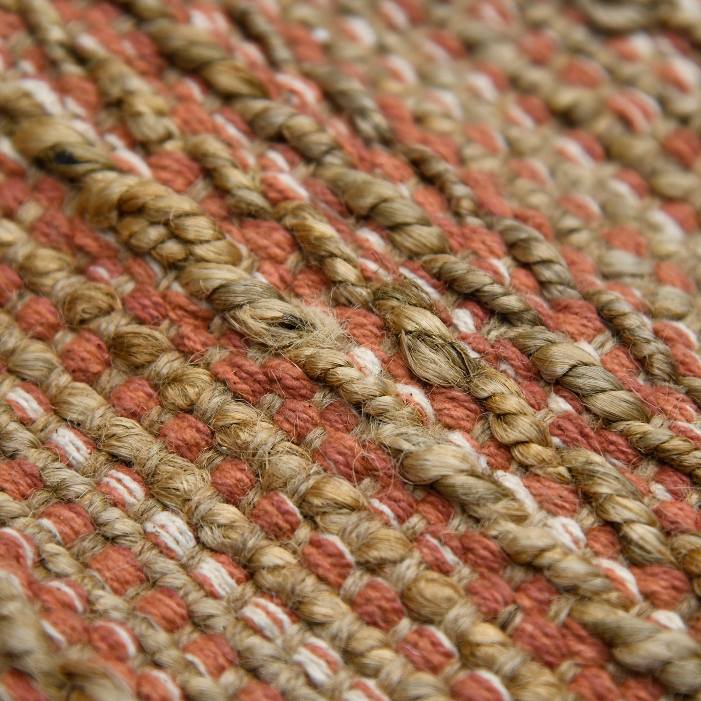 2' X 3' Brown And Brick Red Jute Striped Flatweave Handmade Area Rug