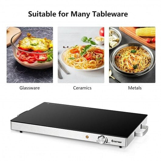 22 x 14 Inch Electric Warming Tray Hot Plate Dish Warmer with Adjustable Temperature