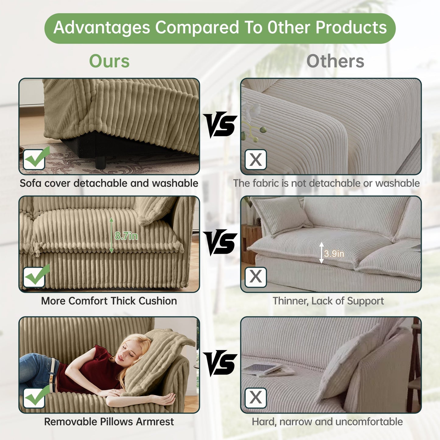 L Shape Sectional Long Sofa Couch