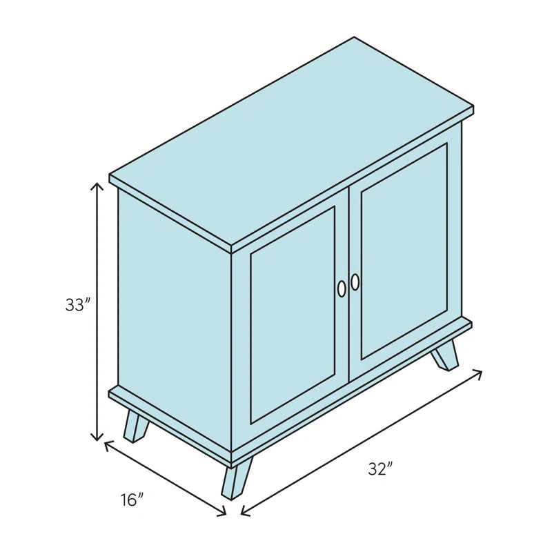 Solid Wood Rustic Industrial Accent Cabinet Dining Storage