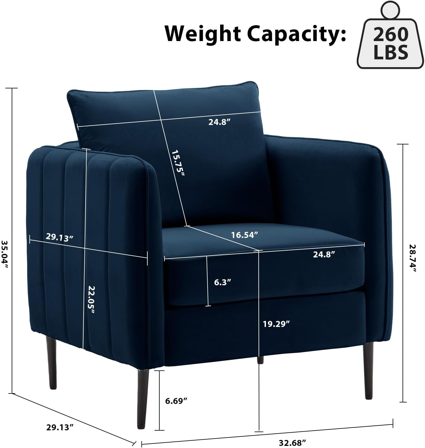 Modern Velvet Accent Chair