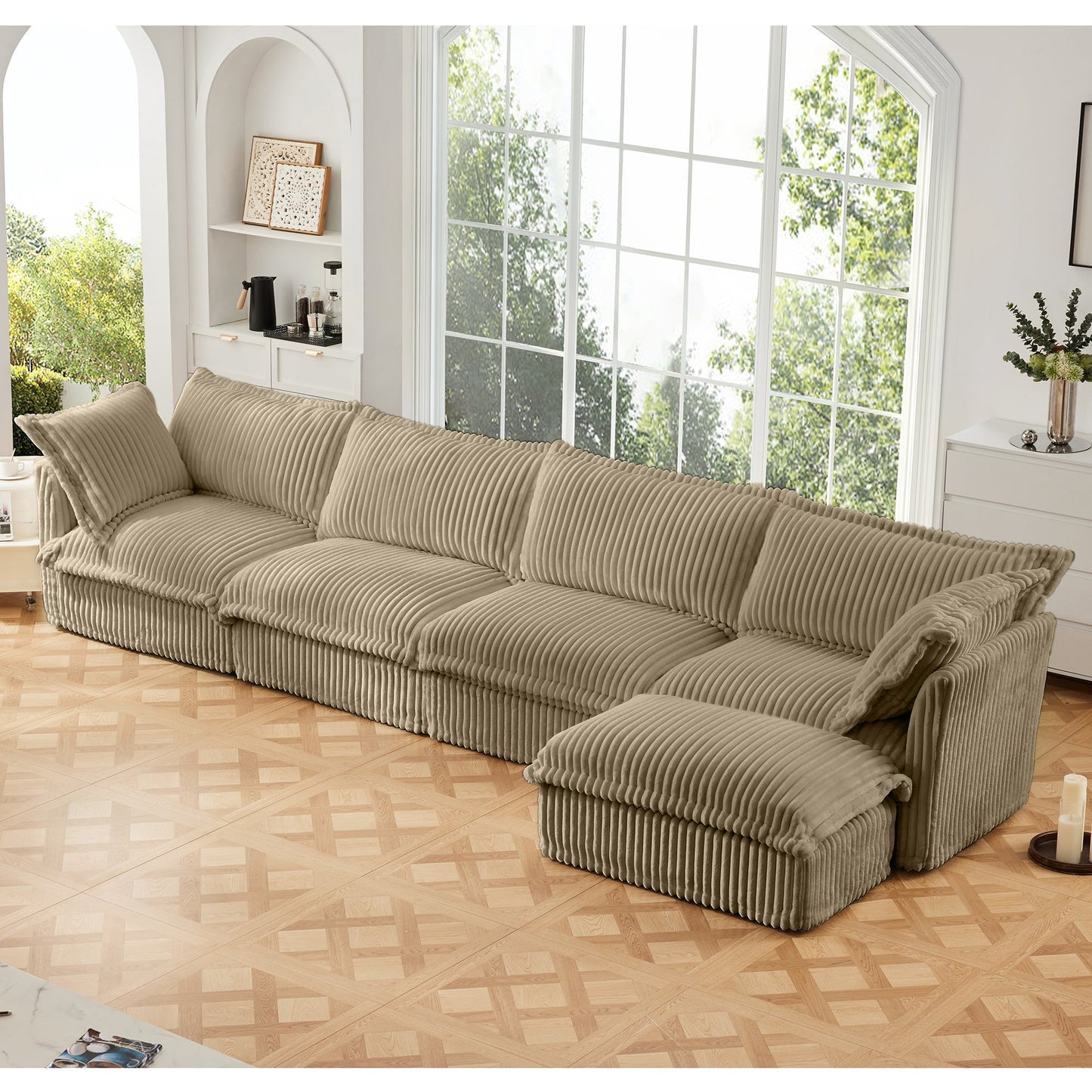 L Shape Sectional Long Sofa Couch