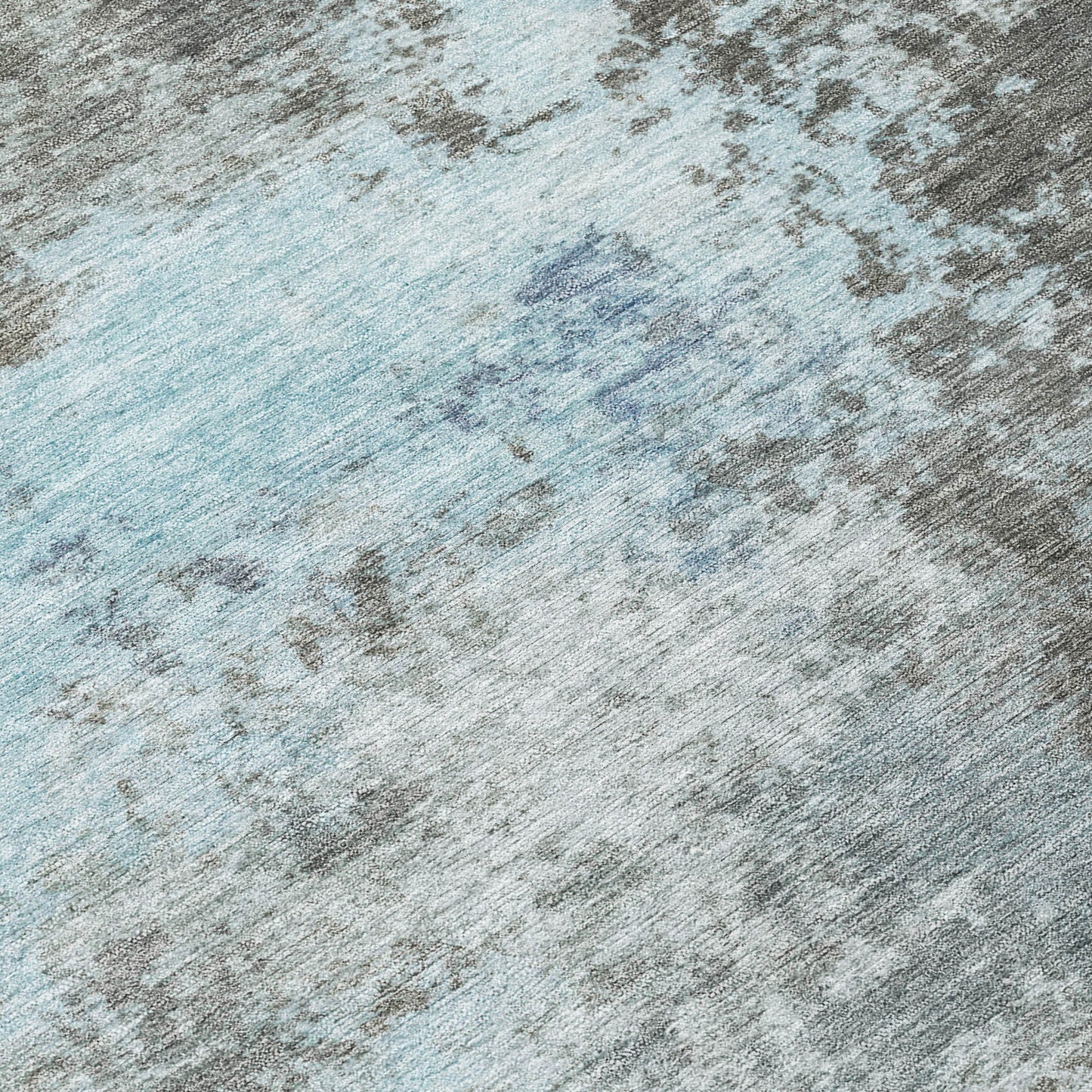 Taupe And Sky Blue Abstract Washable Indoor Outdoor Area Rug 3' X 5'