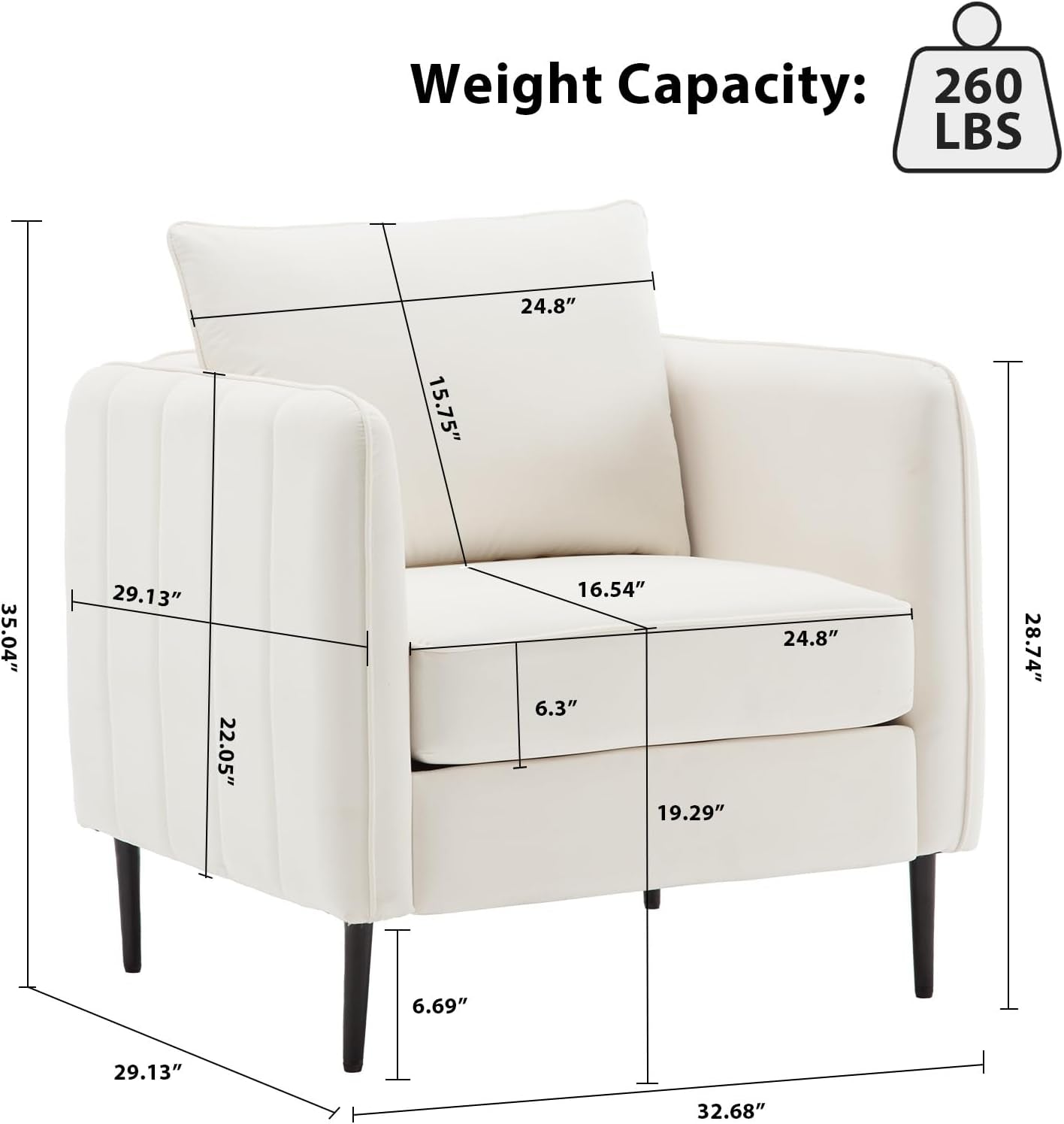 Modern Velvet Accent Chair