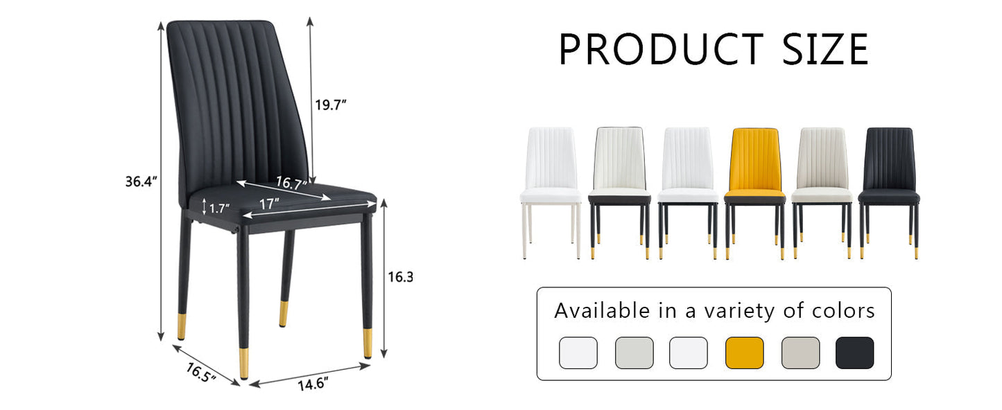 Set of 4 dining chairs, black dining chair set