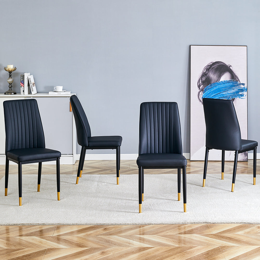 Set of 4 dining chairs, black dining chair set