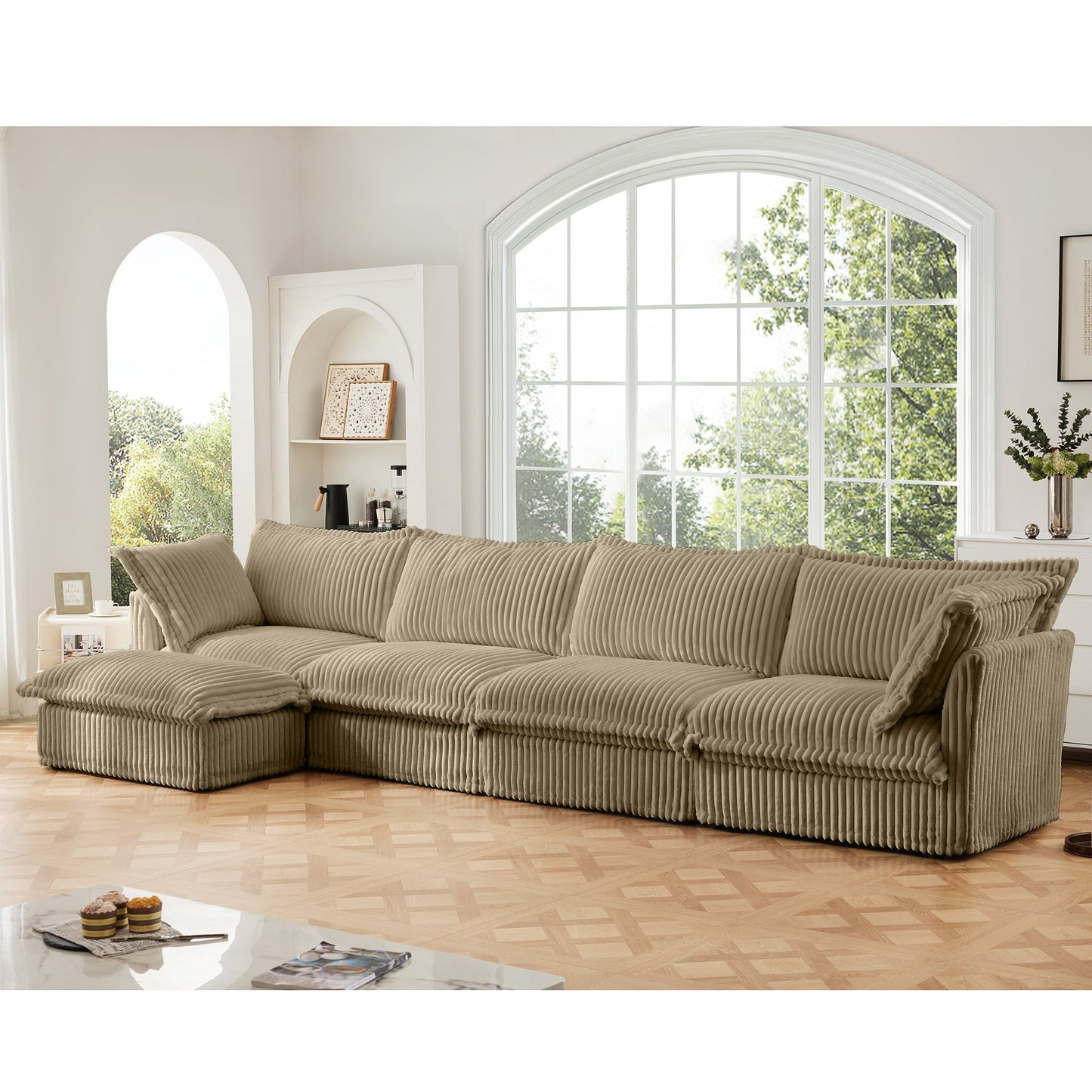 L Shape Sectional Long Sofa Couch