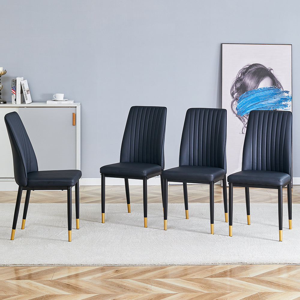 Set of 4 dining chairs, black dining chair set