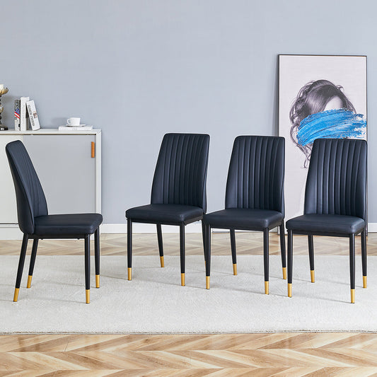 Set of 4 dining chairs, black dining chair set